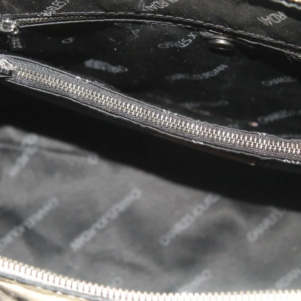 $398 Charles Jourdan Croc Leather 2 Way Satchel Shoulder Bag Purse Like new - Picture 7 of 11